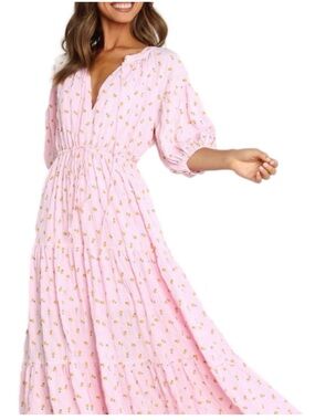 naira pleated maxi dress - sunset orange Petal & Pup Women's Naira Pleated Maxi Dress
